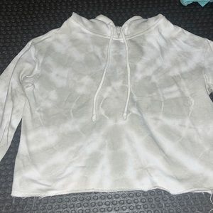 Light green tie dye cropped hoodie